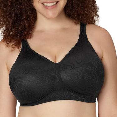 Imagem de Playtex Sutiã feminino sem fio, 18 horas Ultimate Lift sem fio, cobertura total, pacote único ou 2 unidades, Preto, 46C