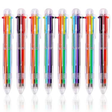 Imagem de JPSOR Pacote com 28 canetas multicoloridas, 6 em 1 de 0,5 mm, canetas esferográficas retráteis de 6 cores para escritório, material escolar, presente para estudantes