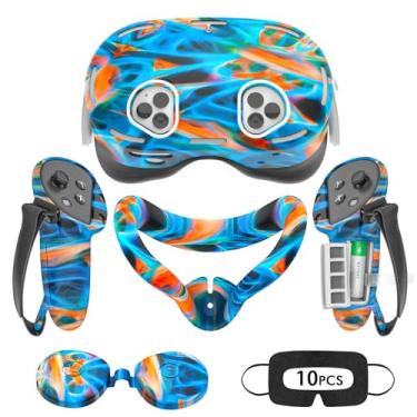 Imagem de Rechale Conjunto De Capa De Silicone Compatível Com Oculus/Meta Quest 3S, Acessórios Vr Para Meta Quest 3S, Conjunto De Capa Protetora Inclui Capa Para Controle, Capa Para Rosto, Capa Vr Shell (Auro