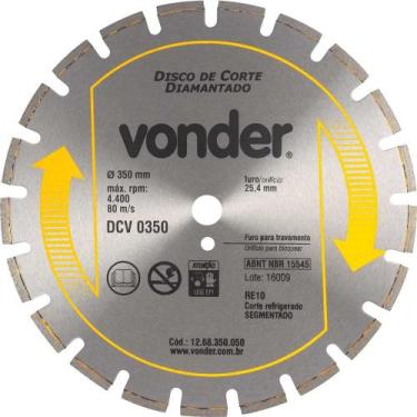 Imagem de Disco Diamantado Para Asfalto Concreto Dcv 0350 Vonder