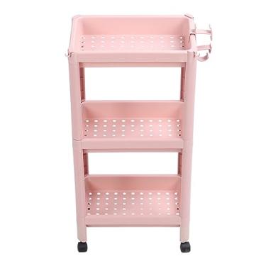 Imagem de Rack de Armazenamento de Plástico, Prateleira de Armazenamento de Piso de Banheiro Leve, Organizador de Banheiro da Prateleira do Banheiro da Prateleira de Canto Independente