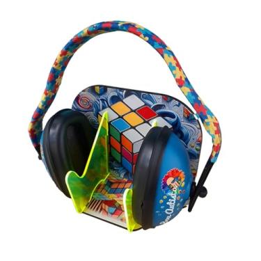 Imagem de Abafador de Ruido para Autistas 11 DB com suporte Cubo Mágico brilha no escuro
