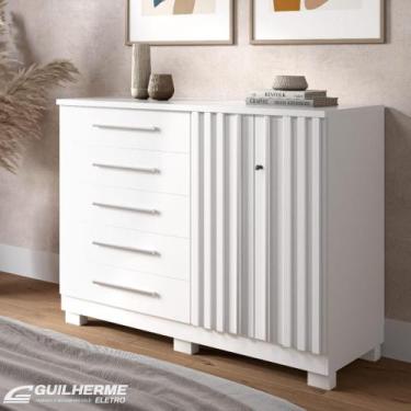 Imagem de Comoda com Chave 5 Gavetas com Sapateira madeira 100%MDF Modelo Bella 