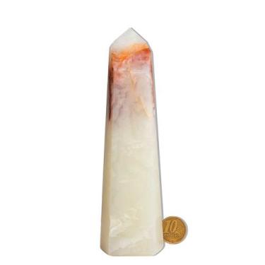 Imagem de Ponta Alabastro Pedra Natural Gerador 16cm 328g Classe B - CristaisdeC