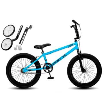 Imagem de Bicicleta Aro 20 BMX Infantil PRO X S1 V-Brake Com Rodinhas,Azul Preto