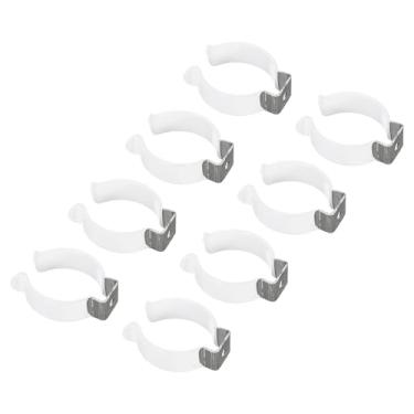 Imagem de Boxonly T12 Suporte de clipes em U para suporte de montagem de lâmpada de LED Suporte de tubo fluorescente de aço inoxidável, braçadeiras de tubo, suporte de mola, clipes de ferramentas, branco,