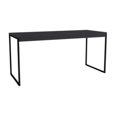 Imagem de Mesa de Computador Preto Escrivaninha Industrial Pé De Ferro Diretor 1