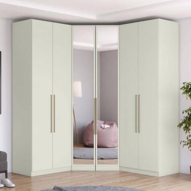 Imagem de Guarda-Roupa Casal Modulado Seletto 6 Portas 3 Gavetas com Espelho Me31 Areia - Henn