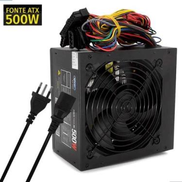 Imagem de Fonte ATX 500W Bivolt com Cooler Silencioso de 120mm e Proteção Contra