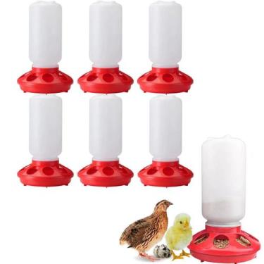 Imagem de 6 Comedouro 1kg Criação Frango Pintos Codornas Protetor Ração  - Vet