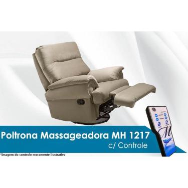 Imagem de Poltrona Reclinável p/ Sala mh 1217 Two Way c/ Massagem Suede Bege - Herval