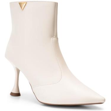 Imagem de Bota Feminina Lumiss Cano Curto Salto Alto Fino Bico Fino offwhite36