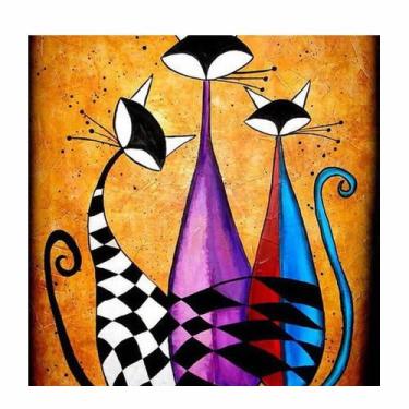 Imagem de Artesanato Pintura Diamante Diy 30X40 - TRIO GATINHOS S.A - PPSHOP
