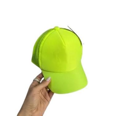 Imagem de Boné Infantil Trucker Unissex Liso Com Ajuste Tela Aba Curva - CAP, Ne