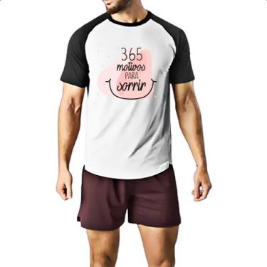 Imagem de Camiseta Raglan 365 motivos para sorrir - Alearts, GG