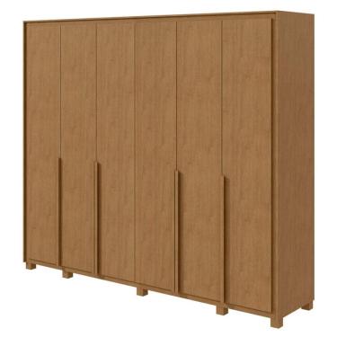Imagem de Guarda Roupa Casal Imperatore 6 Portas Amêndoa Clean com Kit Sapateira e Pés – Lopas