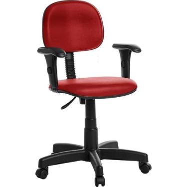 Imagem de Cadeira Escritório Secretaria Com Braço Rv Cor Vermelho - Goldflex