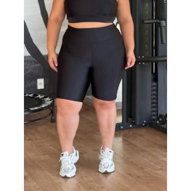 Imagem de Bermuda 3D Poliamida Plus Size Moda Fitness - Abusada Stilo, Preto, 54