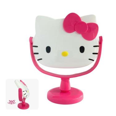 Imagem de Espelho Mesa Base Acessórios Maquiagem Portatil Hello Kitty - Sanrio