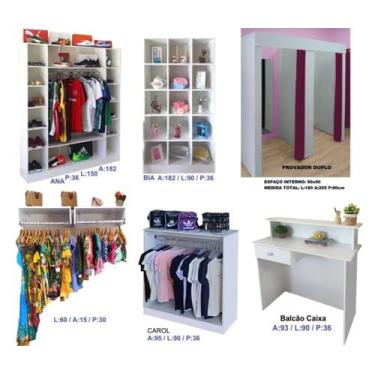 Imagem de Expositor Loja Roupa + Provador + Balcão De Atendimento - ATACADÃO ROD