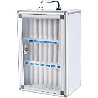 Imagem de Armário De Armazenamento De Celular 6/12/24/36/48/60 Slots Cofre Para Celular Liga De Alumínio Com Fechadura Armários De Funcionários Para Estudantes, Silver, 12