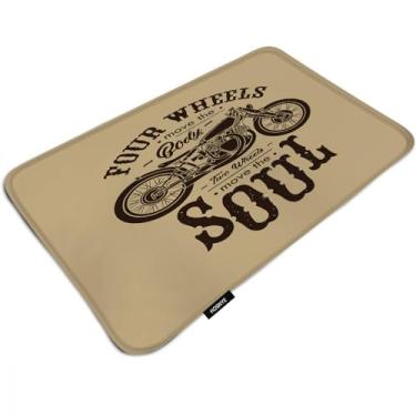 Imagem de Tapete de banho clássico para motocicleta, clube, tapete de banho para banheiro, tapete confortável absorvente de água, antiderrapante, lavável na máquina 40 x 60 cm