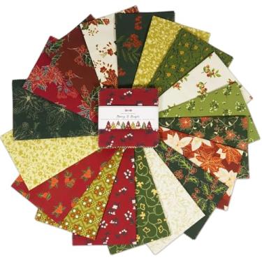 Imagem de 40 pacotes de tecido acolchoado de 12,7 x 12,7 cm pré-cortados, impressos em camadas de bolos, materiais de patchwork para decoração de panos, artesanato de férias, quadrados de tecido de algodão DIY