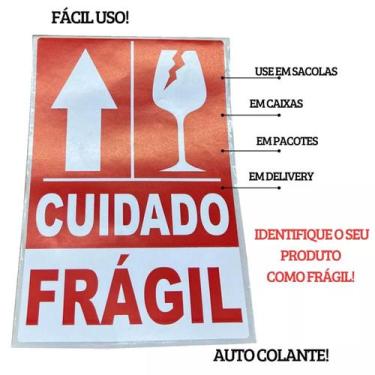 Imagem de Etiqueta frágil tamanho grande, com 100 unidades autocolante - ETIWORK