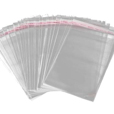 Imagem de Handmd 200 unidades de sacos de celofane transparentes e resseláveis, selagem autoadesiva, sacos de plástico para violoncelo OPP, ótimos para biscoitos pequenos, doces, joias, embrulho de presente (15