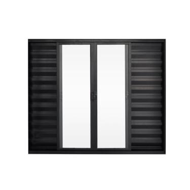 Imagem de Janela De Alumínio Veneziana 100x150cm 6 Folhas Preto