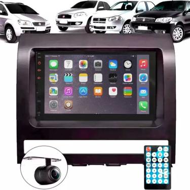 Imagem de Central Multimídia 2 Din MP5 Fiat Siena Câmera Moldura Tela
