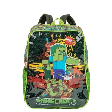 Imagem de Mochila Costas Escolar Infantil Menino Impermeável Grande Minecraft Sestini