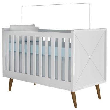 Imagem de Berço Americano Lorena Retrô Branco Acetinado - Carolina Baby