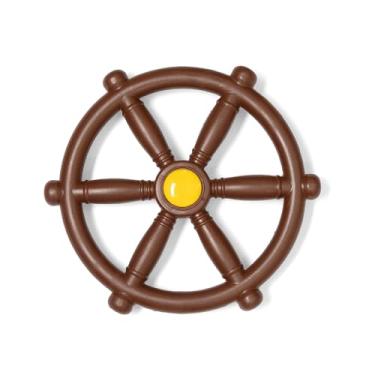 Imagem de Barcaloo Roda De Barco Pirata Para Playground Infantil, Marrom, Acessórios Balanço Academia Na Selva, Acessório Casa Árvore No Quintal Ou