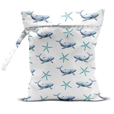 Imagem de zcyxuuw Bolsa Molhada, Seca Para Maiô, Viagem, Praia, Piscina, Fraldas, Roupas Sujas Ioga, Academia, Maquiagem, À Prova D'Água, Reutilizável, Decoração De Oceano, Estrela Do Mar, Cavalo-Marinho, Ânc