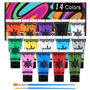 Imagem de Conjunto de pintura facial e corporal Bowitzki 14 cores 20 ml à base d