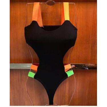 Imagem de Maiô praia preto com laranja TAM único - Dbr 