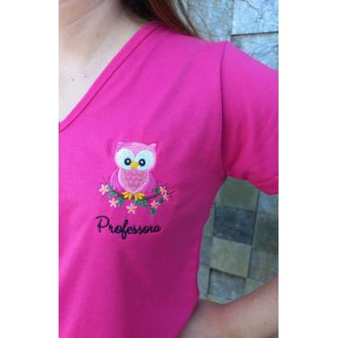 Imagem de Camiseta Feminina Coruja Professora - Aniz Unifit, Pink, G3