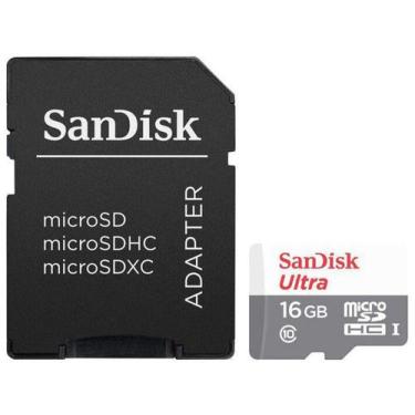 Imagem de Cartão de Memória 16GB Micro SD SanDisk Classe 10 - Ultra, 16GB