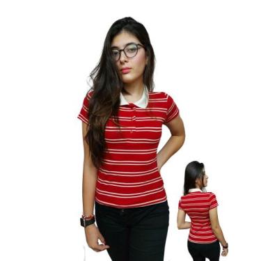 Imagem de Babylook gola polo feminina - H. MAJONI, M, Vermelho