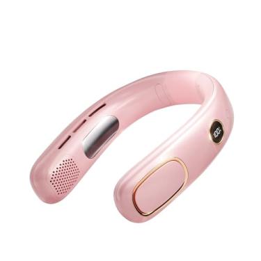 Imagem de Covilim Ventilador de pescoço - Ventilador de pescoço portátil de 4000 mAh com visor pessoal sem lâmina, 4 Turbo Boosters, largura ajustável, display digital, adequado para esportes/viagens/trabalho