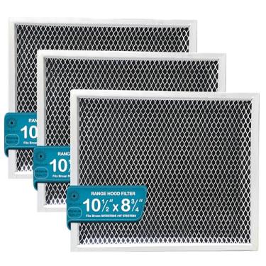 Imagem de Omaeon Pacote com 3 filtros de carvão de substituição para filtro Broan 97007696 S97007696 - para exaustor Nutone Range 26 x 21 cm - Filtro de ventilação de forno - Combo de filtro de malha de