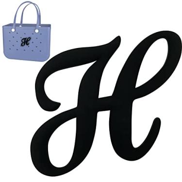 Imagem de TOYORK Berloques de bolsa para bolsa Bogg Acessórios decorativos de saco de bogg pingentes inserção alfabeto letras para bolsa de praia de borracha acessórios de bolsa de praia, H, H