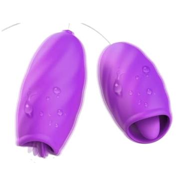 Imagem de Vibrador Bullet Duplo Com Estimulador Clitoriano Brinquedo Intimo Estimulador Recarregável [ROXO]