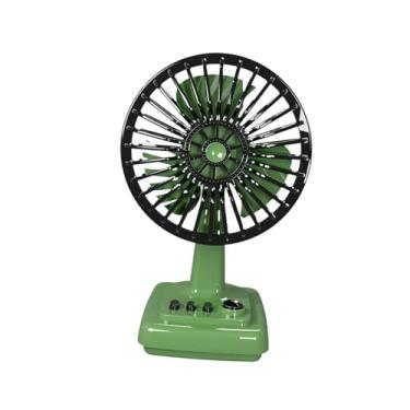 Imagem de IEUDNS Mini ventilador de mesa pessoal com design, 3 velocidades, elétrico, leve, portátil, para cozinha, acampamento, estudo, carro, presente, Verde