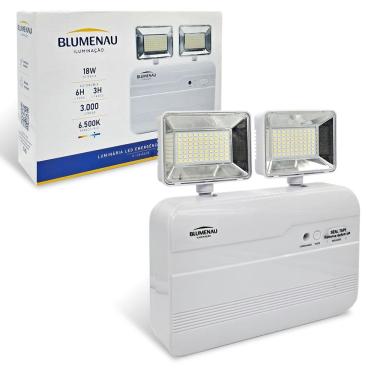 Imagem de Luminária Bloco Autonômo Emergência 18w 3000 lumens 6500k 