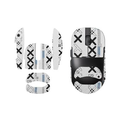 Imagem de NOUKAJU Fita adesiva de mouse cobertura total para A.Jazz AJ159APEX, fita antiderrapante para mouse, kit de atualização de mouse profissional pré-cortado resistente ao suor autoadesivo (branco)