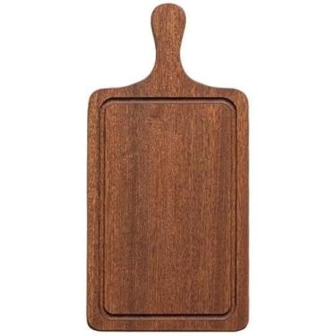 Imagem de Bandeja De Servir Multifuncional Bandeja De Refeição De Bife Tábua De Madeira Bife Retangular Bandeja De Carne Ocidental Frango Frito Prato De Batatas Fritas Bandeja De Pizza De Pão, A