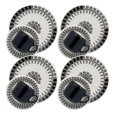 Imagem de Conjunto C/4 Xícara 200ml C/4 Pires +4prato Sobremesa Oxford - Oxford 