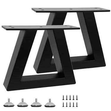Imagem de Rioychan Pés de mesa de metal trapézio de 15 cm para móveis resistentes